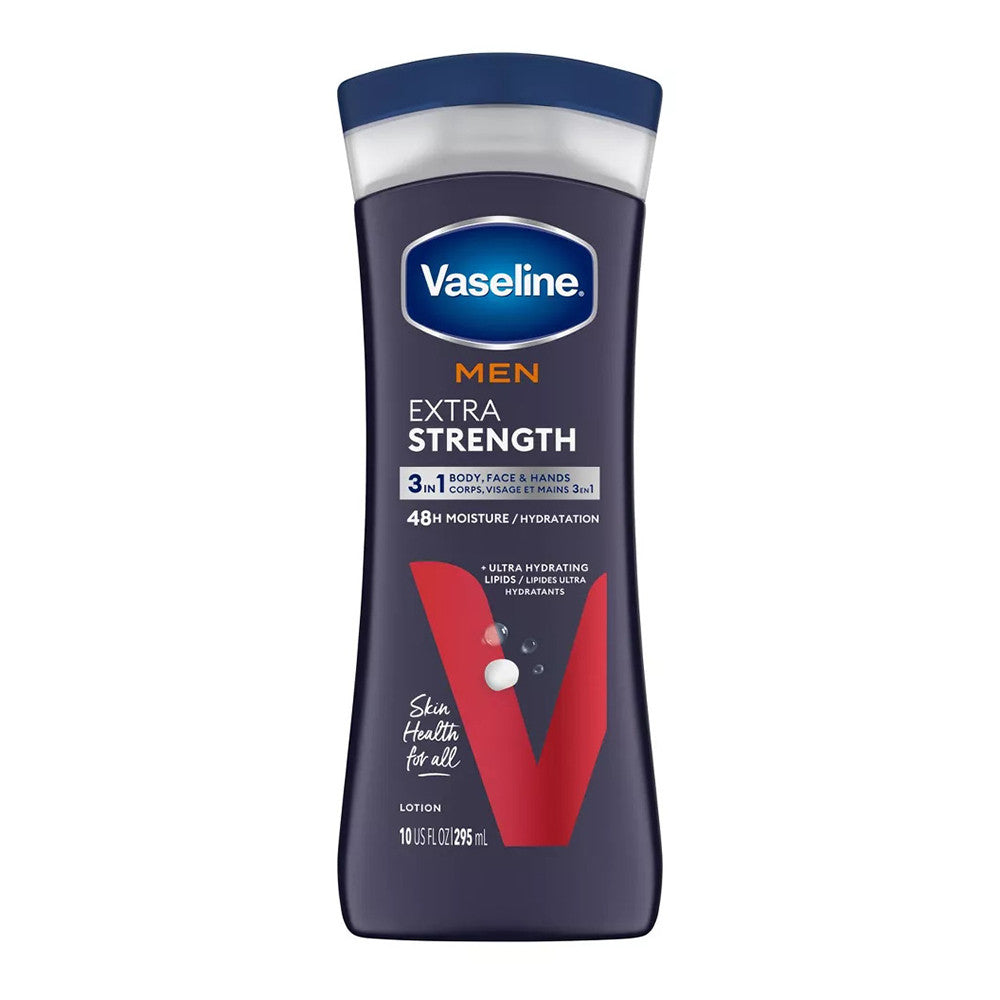 Vaseline Men Extra Strength Body And Face Lotion, 10 Oz